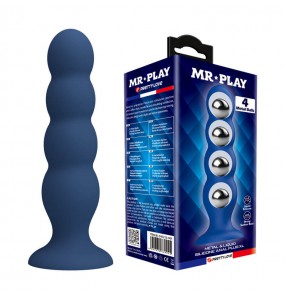 MR PLAY - 4 Metal Balls Silicone Anal Plug (XL Size)